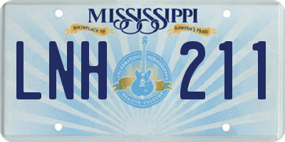 MS license plate LNH211