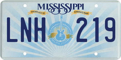 MS license plate LNH219