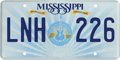 MS license plate LNH226