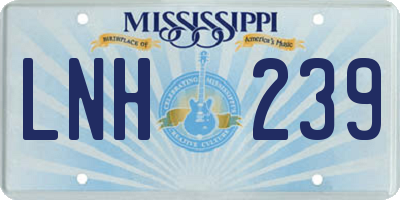 MS license plate LNH239