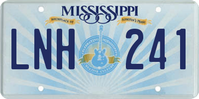 MS license plate LNH241