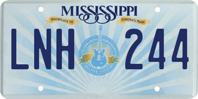 MS license plate LNH244
