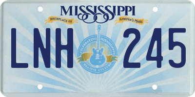 MS license plate LNH245