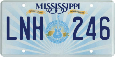 MS license plate LNH246