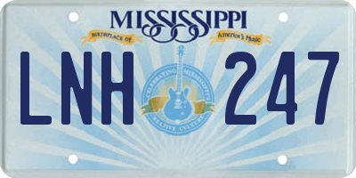 MS license plate LNH247