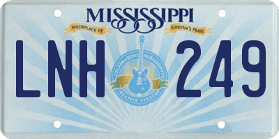 MS license plate LNH249