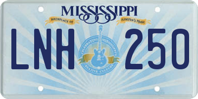 MS license plate LNH250