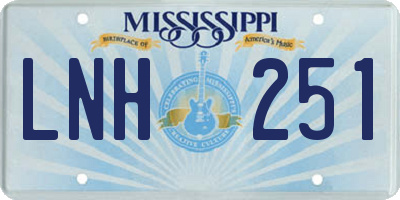 MS license plate LNH251