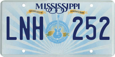 MS license plate LNH252