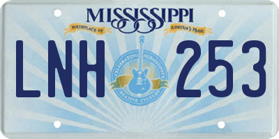 MS license plate LNH253