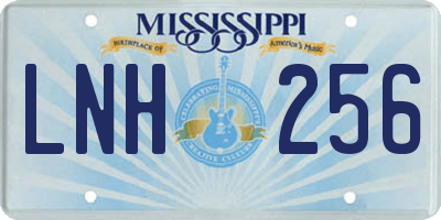 MS license plate LNH256