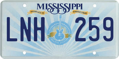 MS license plate LNH259