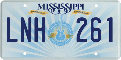 MS license plate LNH261