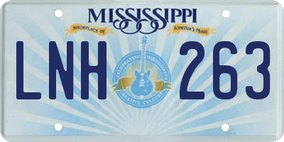 MS license plate LNH263
