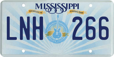 MS license plate LNH266