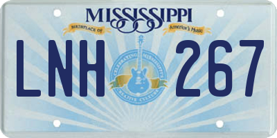 MS license plate LNH267