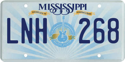 MS license plate LNH268