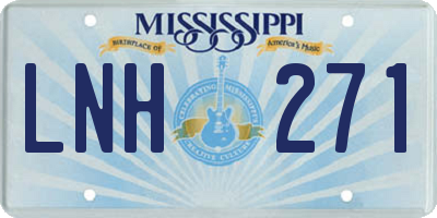 MS license plate LNH271