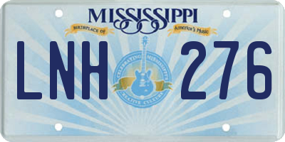MS license plate LNH276