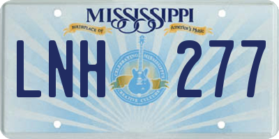 MS license plate LNH277
