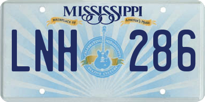MS license plate LNH286