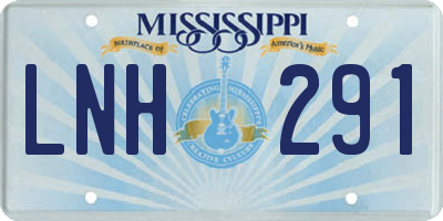 MS license plate LNH291