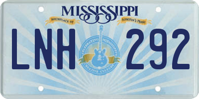 MS license plate LNH292