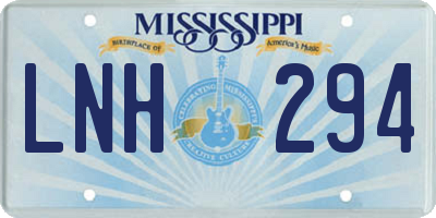 MS license plate LNH294