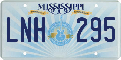 MS license plate LNH295