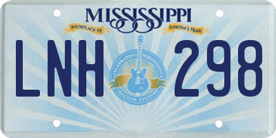 MS license plate LNH298