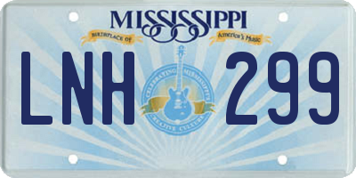 MS license plate LNH299