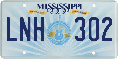 MS license plate LNH302