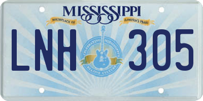 MS license plate LNH305