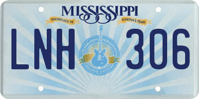 MS license plate LNH306