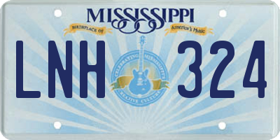 MS license plate LNH324