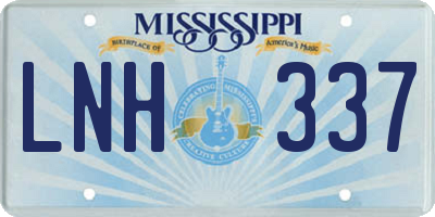 MS license plate LNH337