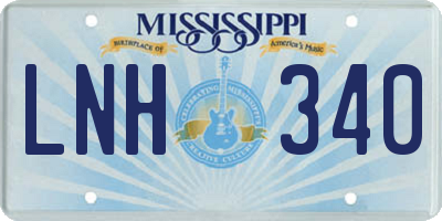 MS license plate LNH340