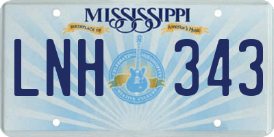 MS license plate LNH343