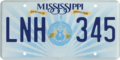 MS license plate LNH345