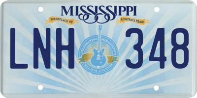MS license plate LNH348