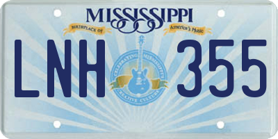 MS license plate LNH355