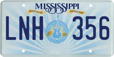 MS license plate LNH356