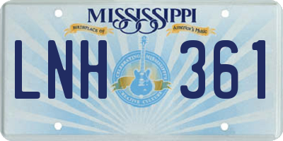 MS license plate LNH361