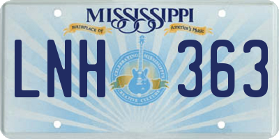 MS license plate LNH363