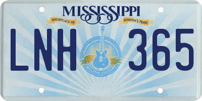 MS license plate LNH365