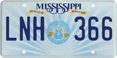 MS license plate LNH366