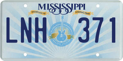 MS license plate LNH371