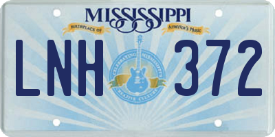 MS license plate LNH372