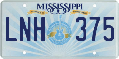 MS license plate LNH375