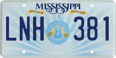 MS license plate LNH381